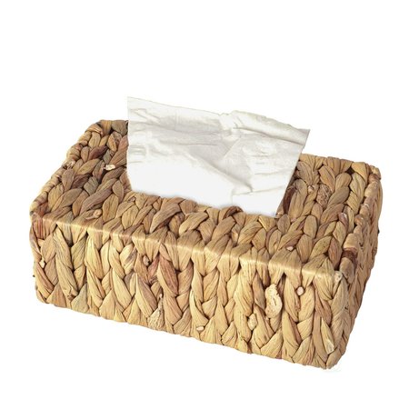 VINTIQUEWISE Water Hyacinth Wicker Rectangular Tissue Box Cover QI003631.RC